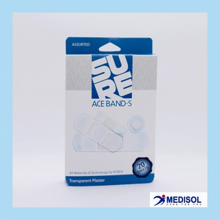 Băng Keo Cá Nhân Trong Suốt Ace Band-S - Băng Dán Có Chứa Benalkonium Chloride (hộp 4 size, 20 miếng)