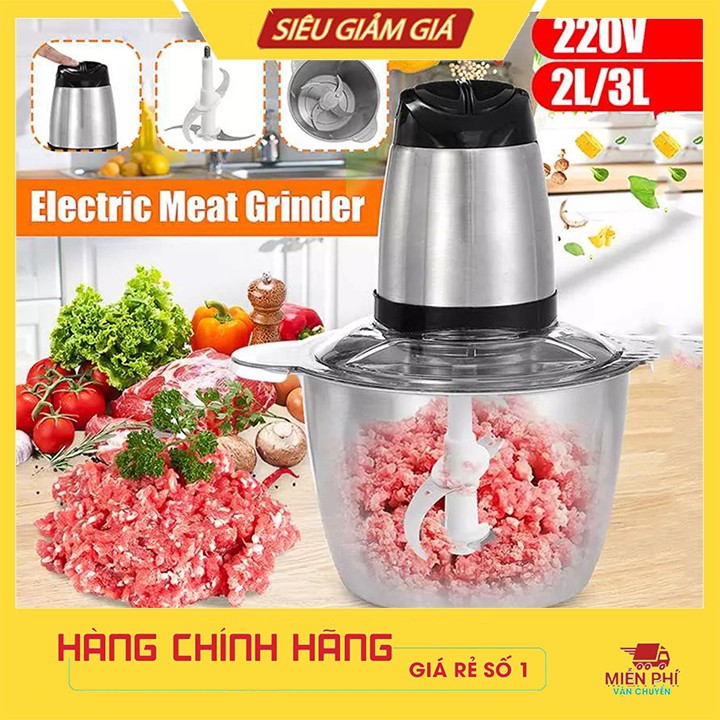 Máy xay thịt cá inox 304 cao cấp, xay thực phẩm - 600W siêu khỏe Chính Hãng Sokany