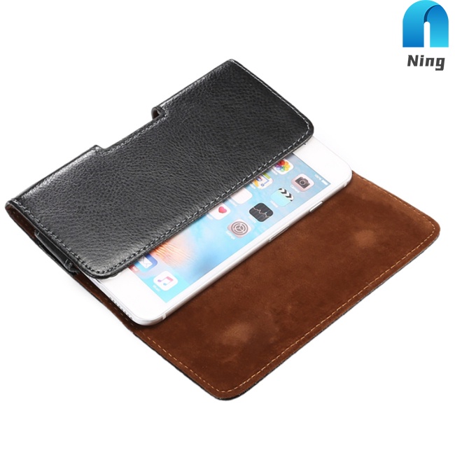 Ning Túi Đựng Điện Thoại Đeo Ngang Hông Họa Tiết Da Trái Vải Một Lớp Thông Dụng Tương Thích Với iPhone