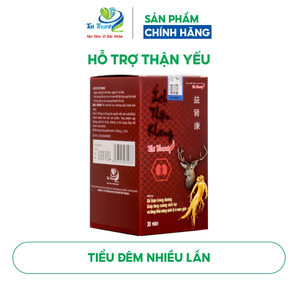 Viên uống Ích Thận Khang Tất Thành Pharma tăng cường sinh lý nam giới 30 viên