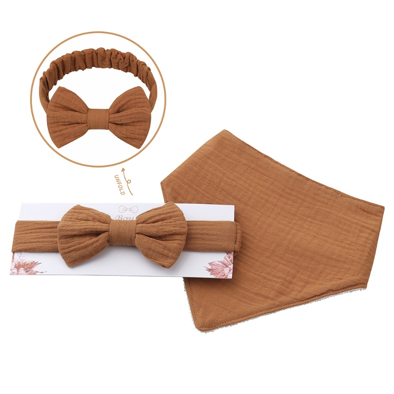 Set 2 Yếm Ăn Họa Tiết Tam Giác Thắt Nơ Cho Bé Gái