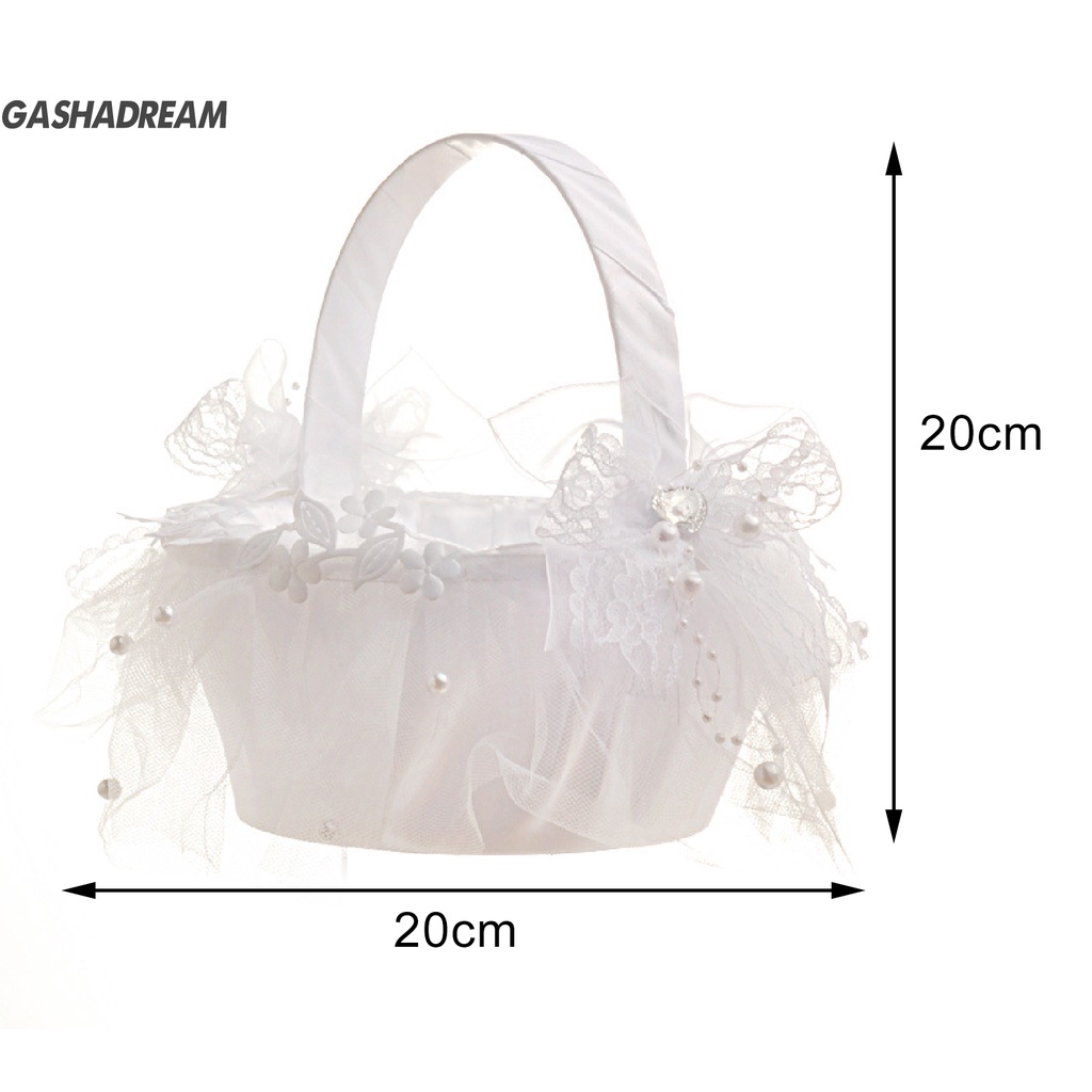 Gashadream Giỏ Đựng Hoa Cưới Màu Trắng Thoải Mái