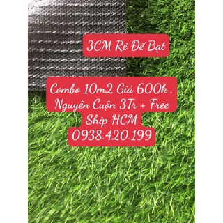 Thảm cỏ nhân tạo 3cm sợi nhựa sân vườn