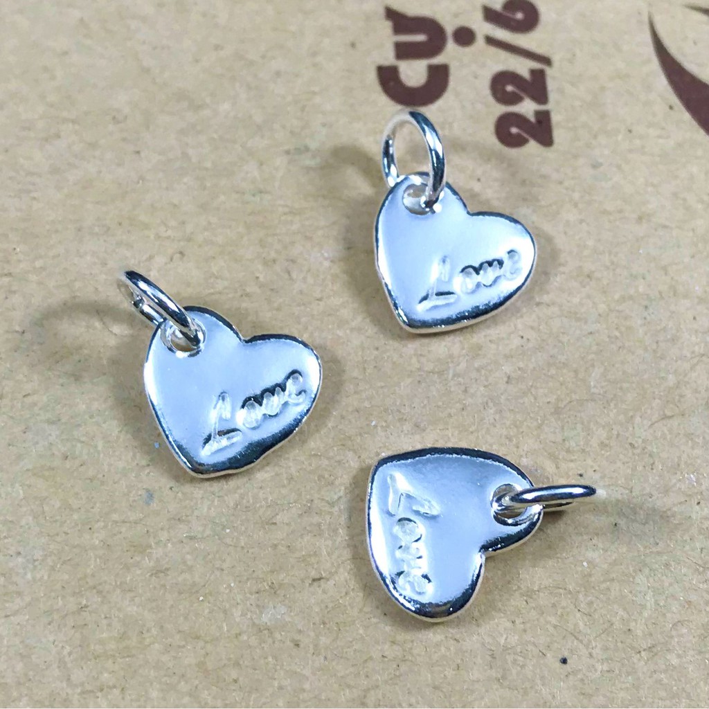 Charm bạc thái móc treo trái tim chữ love - Charm Bạc 925 - Mã CA243 CB259