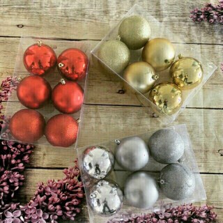 Set 6 quả châu 8cm loại đẹp trang trí Noel