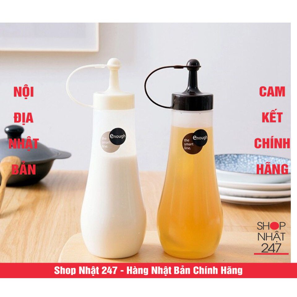 Bình đựng gia vị, nước sốt, nước tương Enough 360ml- trắng - Nội địa Nhật Bản