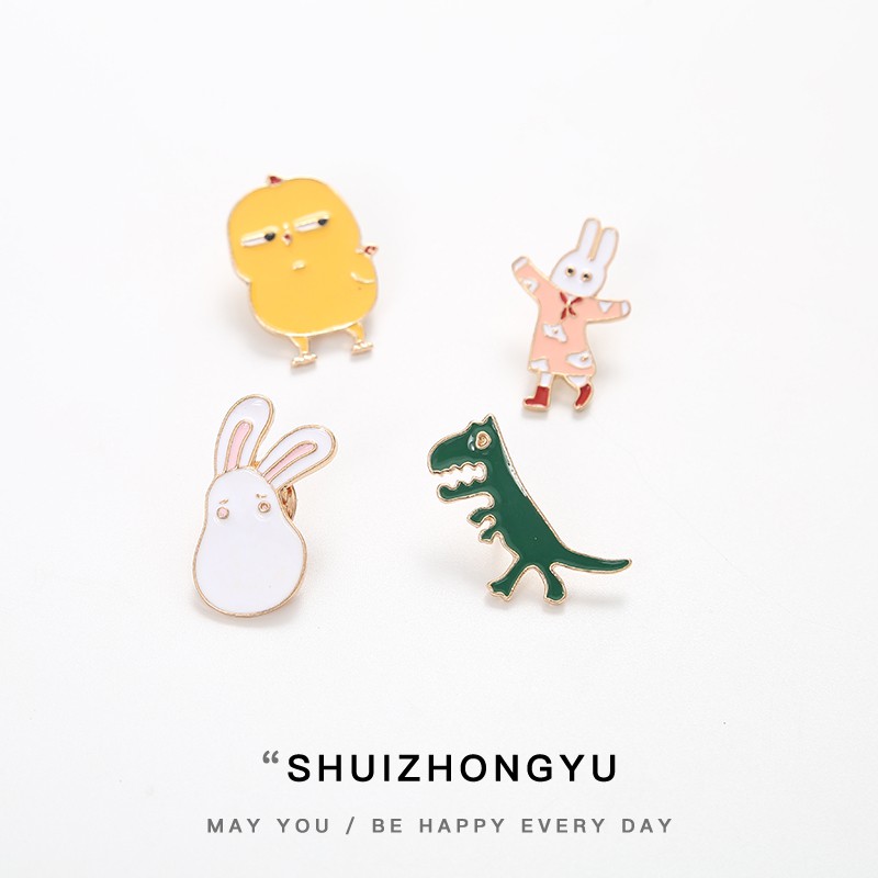 Ghim cài áo hình hoạt hình phong cách Hàn Quốc dễ thương