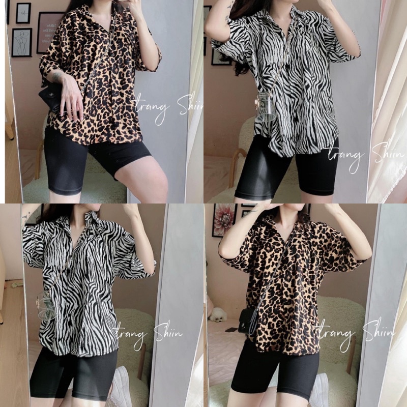Set Áo Voan Hoạ Tiết + Quần Thun Ngố Trơn S6