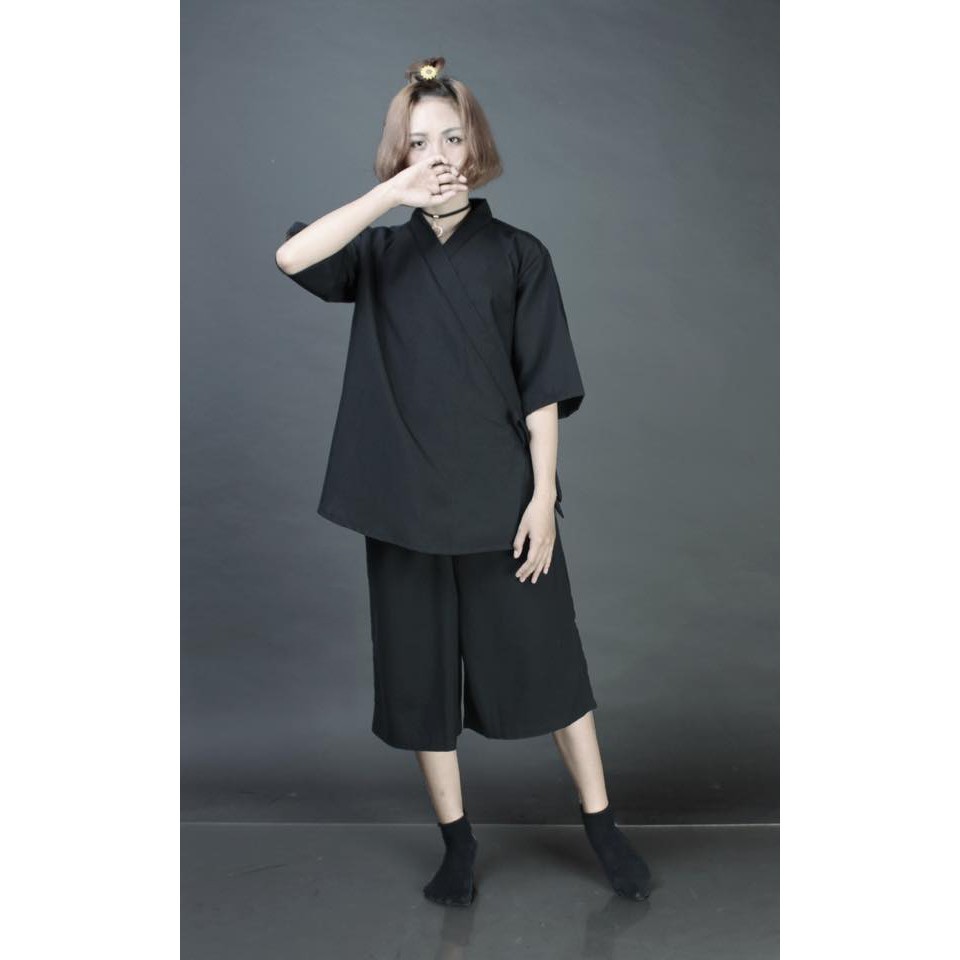 SET Áo yukata + quần culottes, phong cách Nhật Bản, mua set cực tiết kiệm