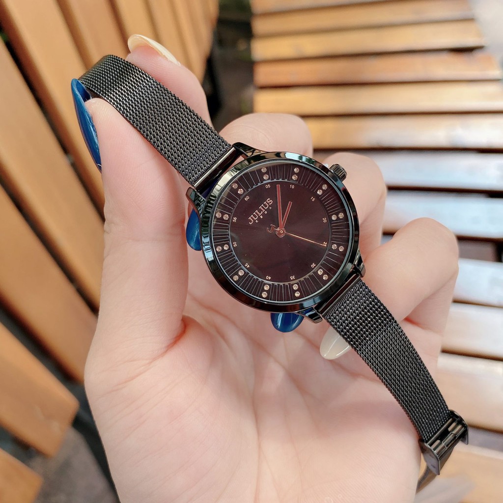 Đồng hồ nữ JA-1058 Julius Hàn Quốc dây thép