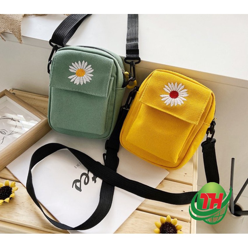 Túi tote, túi vải đựng điện thoại hoa cúc siêu hot TTS 426