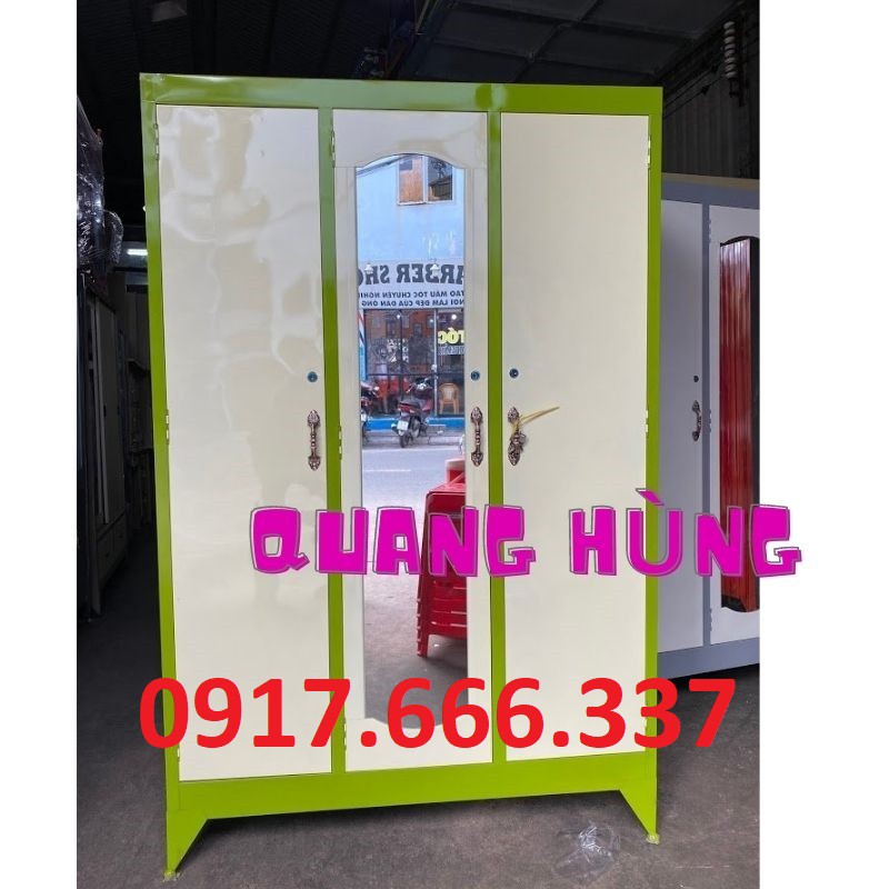 Tủ sắt 3 cánh sơn dầu nhiều màu giá rẻ - Giao hỏa tốc 2h