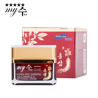 KEM DƯỠNG DA HỒNG SÂM NGÀY VÀ ĐÊM KOREA RED GINSENG AQUA WRINKLE & WHITENING CREAM MY GOLD 50ML
