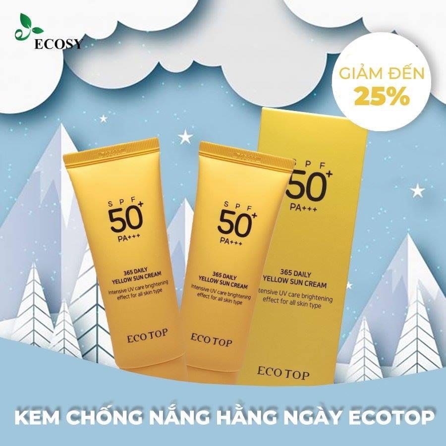 KEM CHỐNG NẮNG HẰNG NGÀY ECOTOP 365 DAILY YELLOW SUN CREAM SPF50+/PA+++ 70ML