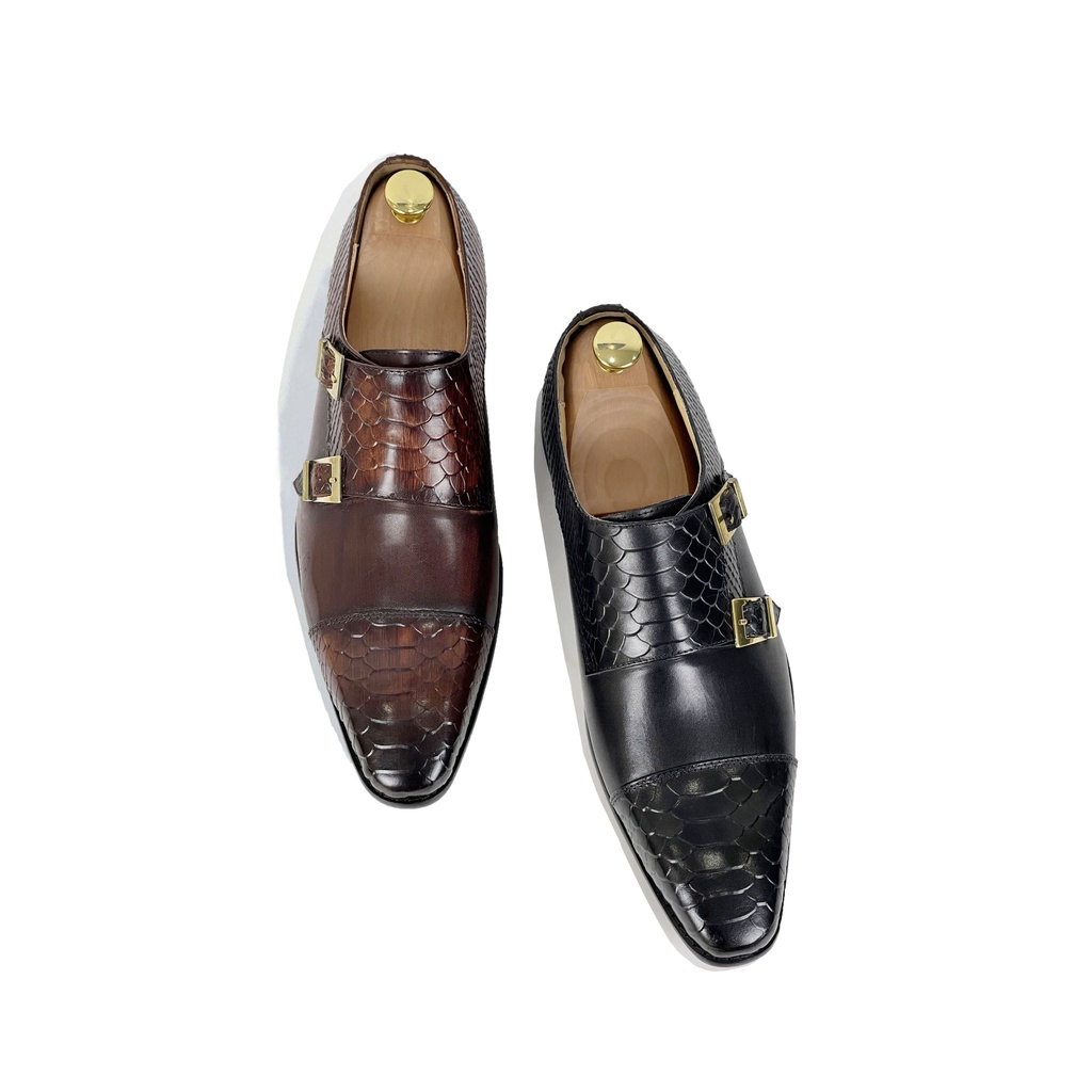 Giày Homme Le Marche - Double Buckle Monk Strap