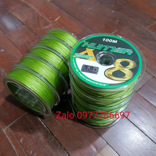 Dây dù pe x8 hunner màu xanh dài 100m