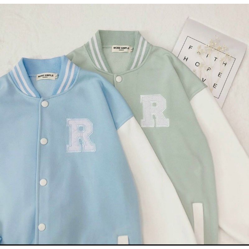 Áo bomber nỉ dày chữ R