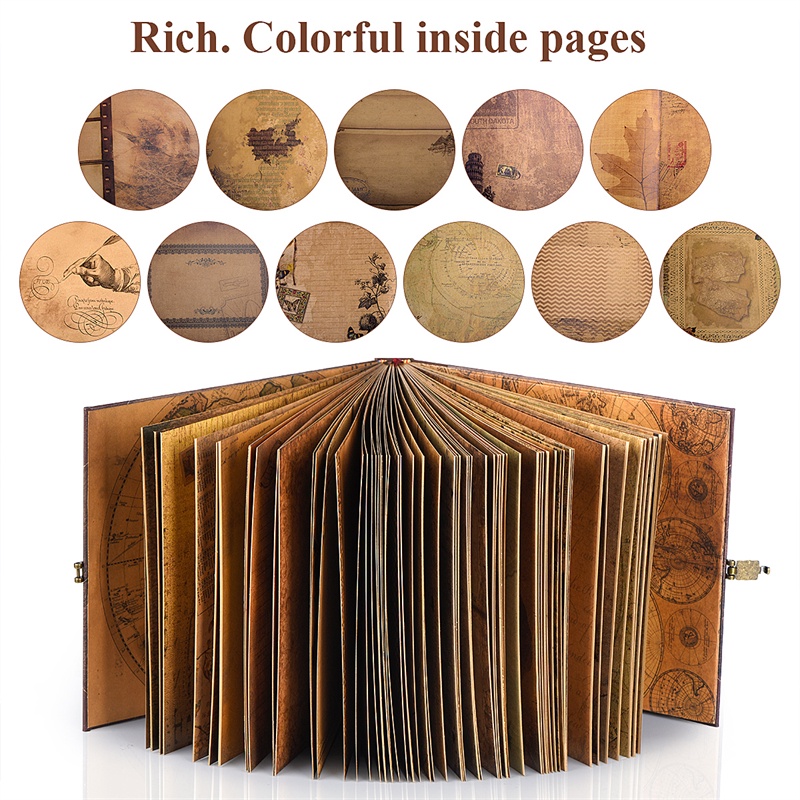 DIY Travel Photo Album 146Page Journal Adventure Book Handmade Album Memory Scrapbook Wedding Kỷ niệm chuyến du lịch Album ảnh