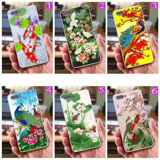 Ốp lưng Oppo A3s (dẻo viền trắng trong) - Hình Chim Công, Cá Chép, Cò