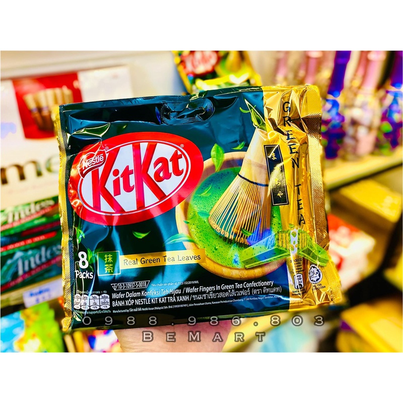 Bánh xốp phủ Socola/ trà xanh KitKat gói 136g