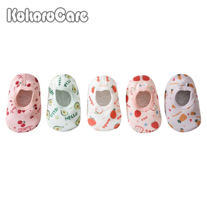 Giày KOKOROCARE QS-01 đế mềm chống trượt phối lưới in hình trái cây xinh xắn cho bé 6 tháng-2 tuổi cỡ S/ M 12/ 13