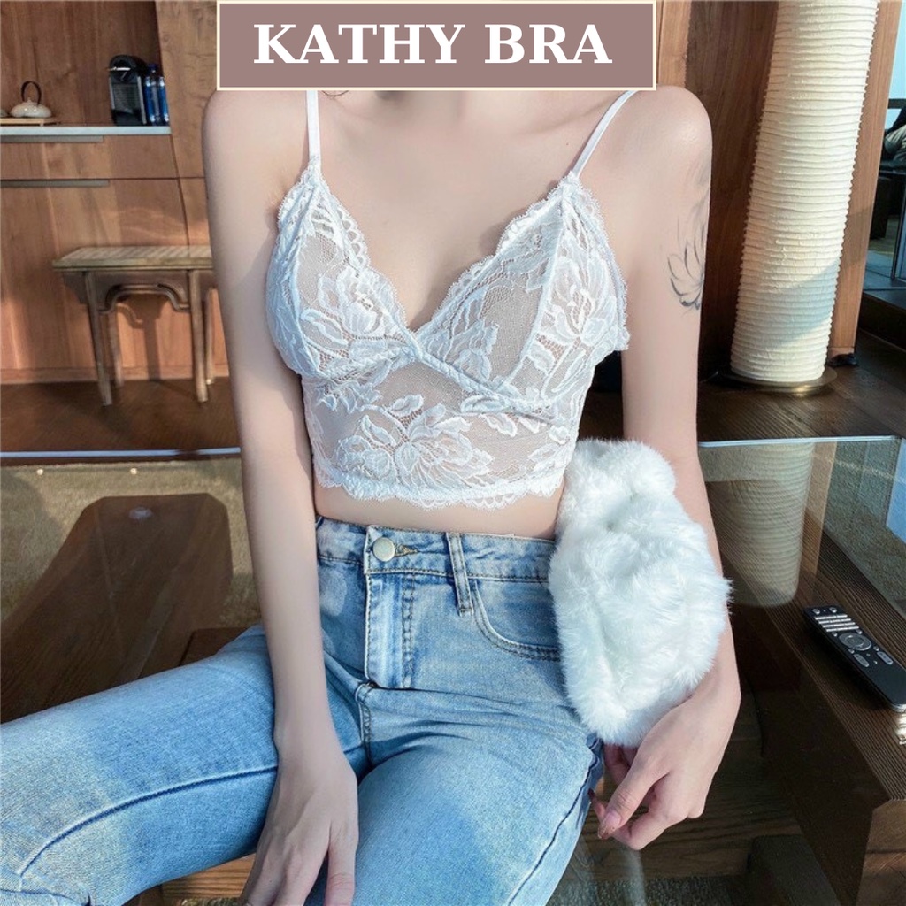 A23 Áo Bra Ren Bralette KATHY BRA Không Gọng Mềm Mại Mút Vừa Kiểu Dáng Croptop Mix Đồ Siêu Xinh