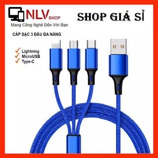 Cáp Sạc 3 Đầu Chống Rối Đứt Cho Iphone - Micro - Type C