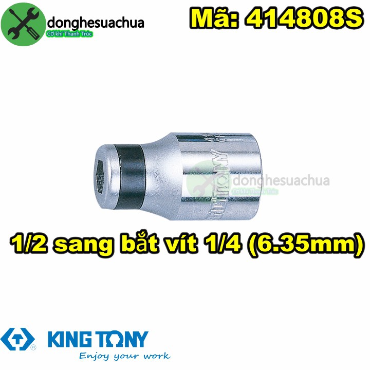 Đầu chuyển bulong 1/2 sang đầu bắn vít 6.35mm Kingtony 414808S