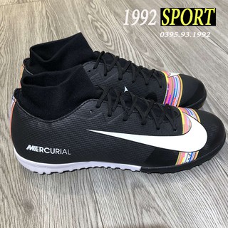 Giày Bóng Đá Mercurial VaporX XII Đen Vạch Cầu Vồng TF