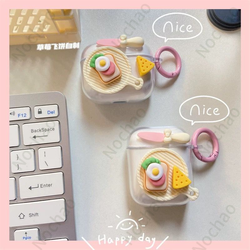 Vỏ Bảo Vệ Hộp Sạc Tai Nghe airpods2 AirPods3 AirPods3 pro 1 2 Hình Bánh Sandwich Phô Mai Sáng Tạo
