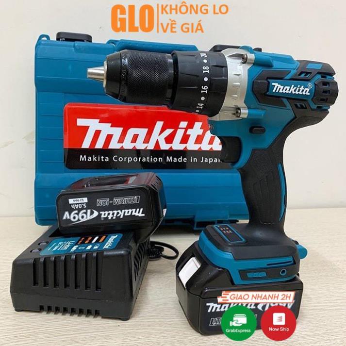 Máy Khoan Pin 199v Makita 3 Chức Năng Có Búa, Động Cơ Không Chổi Than
