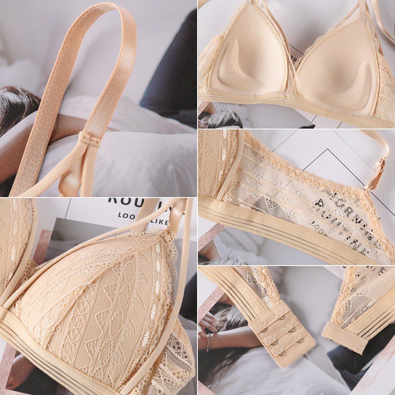 Áo Ngực Ren Cổ Chữ V Khoét Sâu Có Thể Điều Chỉnh Dây Tùy Ý