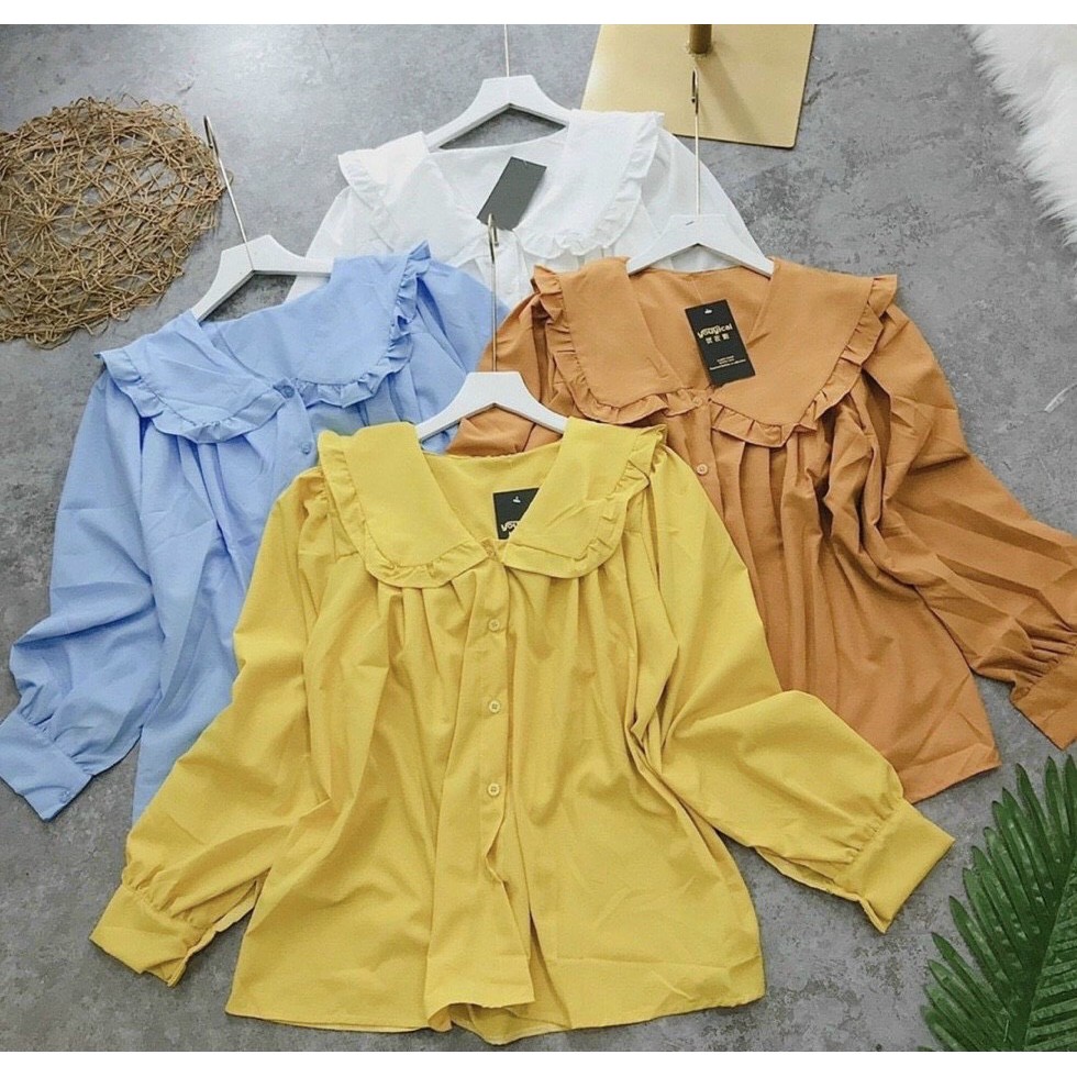 [Mã FAMAYWA giảm 10K đơn 50K] Áo sơ mi nữ bánh bèo tay dài tiểu thư | BigBuy360 - bigbuy360.vn