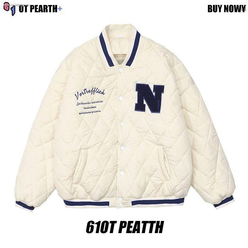 Áo khoác bomber bằng cotton dày dáng rộng thời trang Hàn Quốc cho nữ 2021