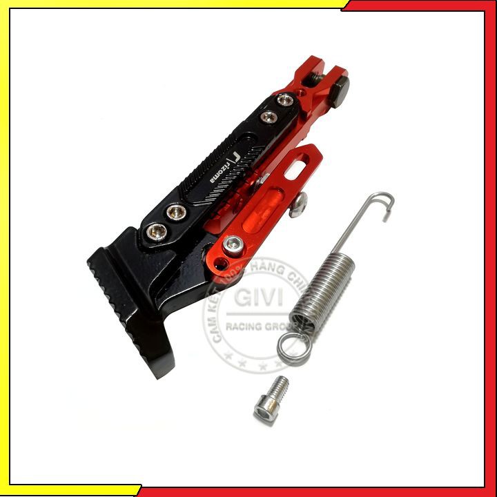 Chân Chống Xe Máy Mẫu Vuông Nhôm CNC CC02 Có Nút Tăng Chỉnh