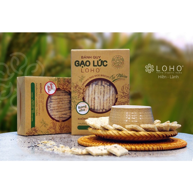 Bánh Quy Gạo Lức Tự Nhiên LOHO Vị SEN ĐIỀU, RONG NHO 400gr - XanhSam Organic