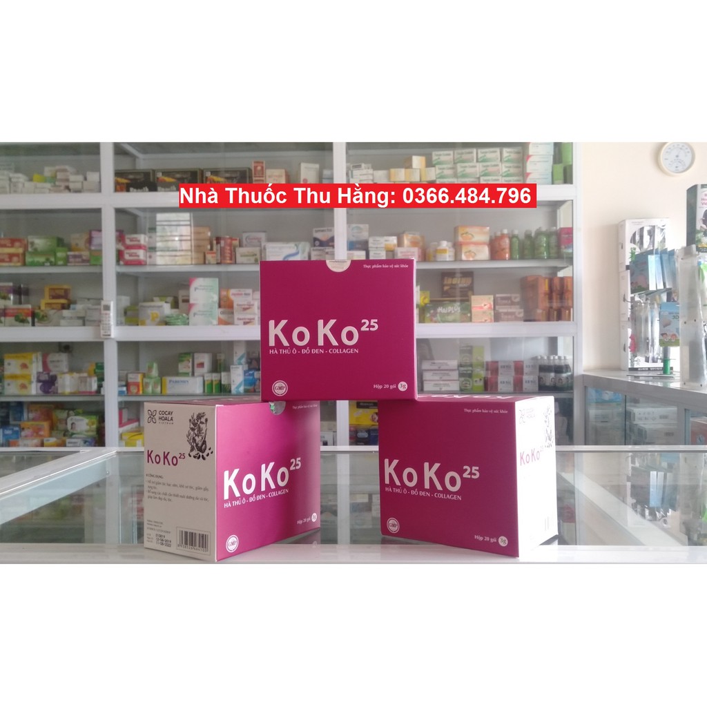 KoKo 25 Cao uống Hà Thủ Ô & Đỗ Đen & Collagen dạng bột, Hộp 20 gói