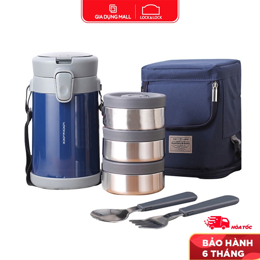 Bộ Hộp Cơm Giữ Nhiệt Easy Take Lunch Box Lock&Lock (2000ml) LHC8039