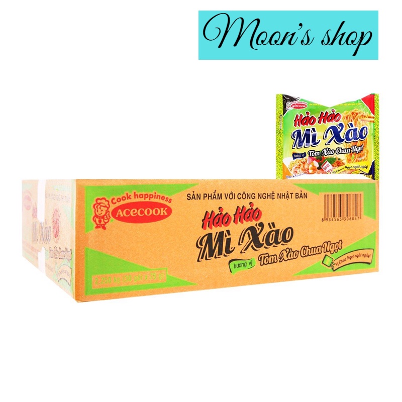 Mì xào khô HẢO HẢO tôm xào chua ngọt Acecook(30 gói × 75g)