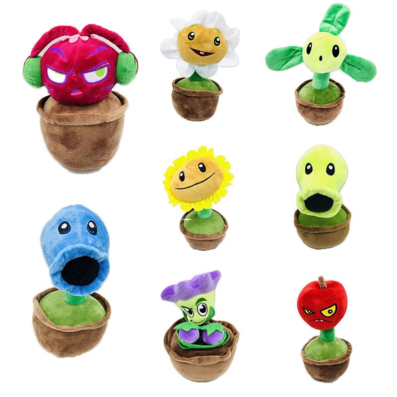 New Plants Vs Zombies Pot Plush Stuffed Toys Peashooter Flower Doll Sunflower Gift