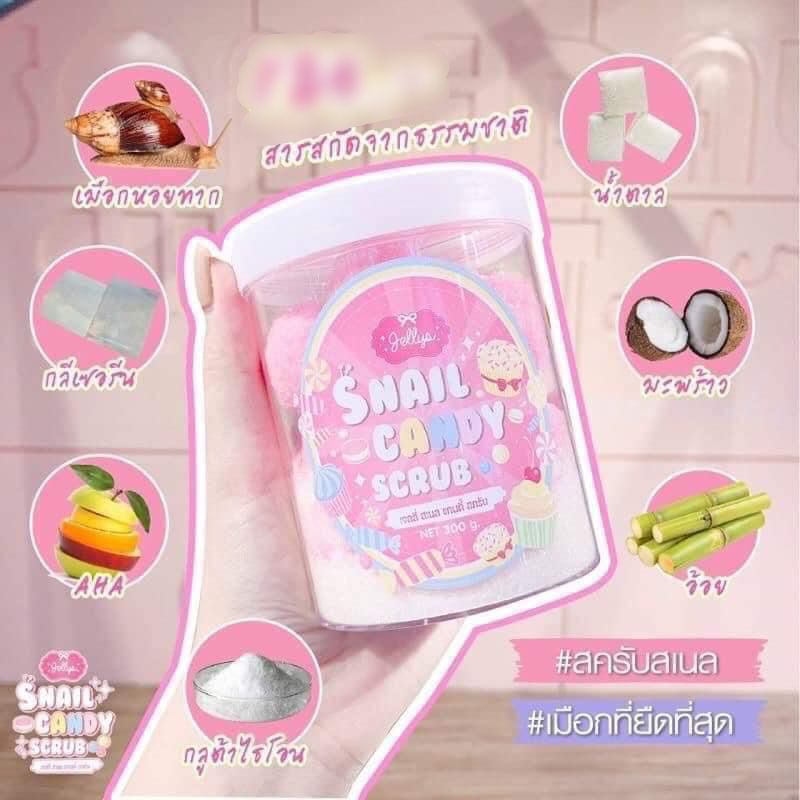 Viên kẹo tắm trắngJelly Snail Candy Scrub 3in1-Thái Lan