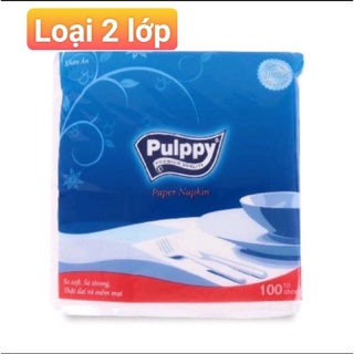bịch giấy ăn vuông Pulppy cao cấp 100 tờ 33x33cm