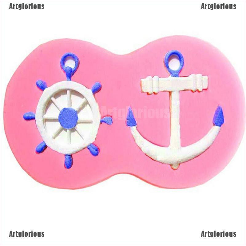 1 Khuôn Silicone Tạo Hình Mỏ Neo Trang Trí Bánh