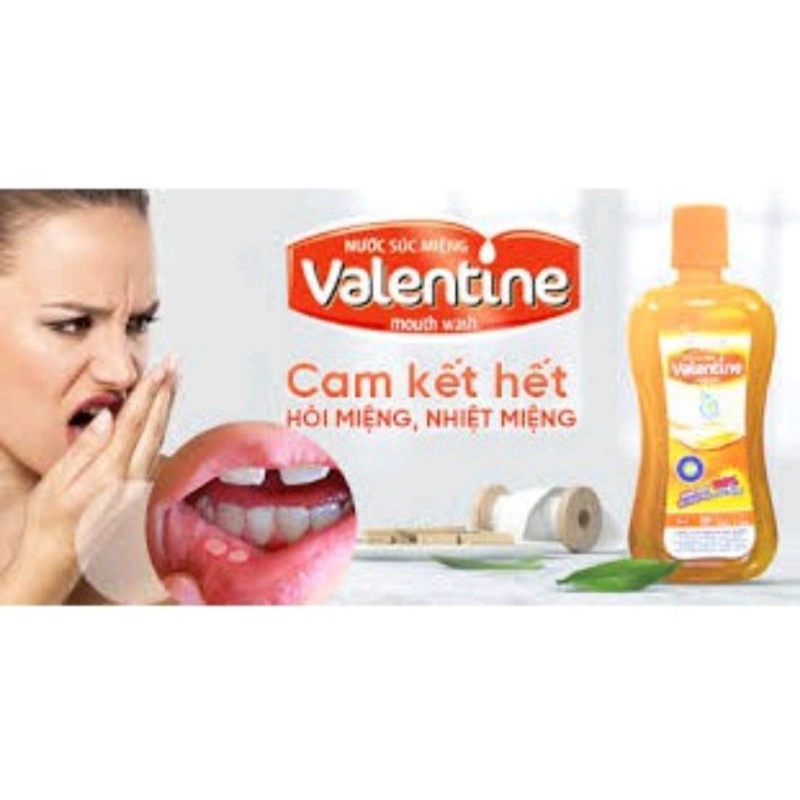 Nước súc miệng Valentine ⚡ Tặng quà ⚡ Chai 500ml Giúp giảm hôi miệng, nhiệt miệng, sâu răng, viêm lợi