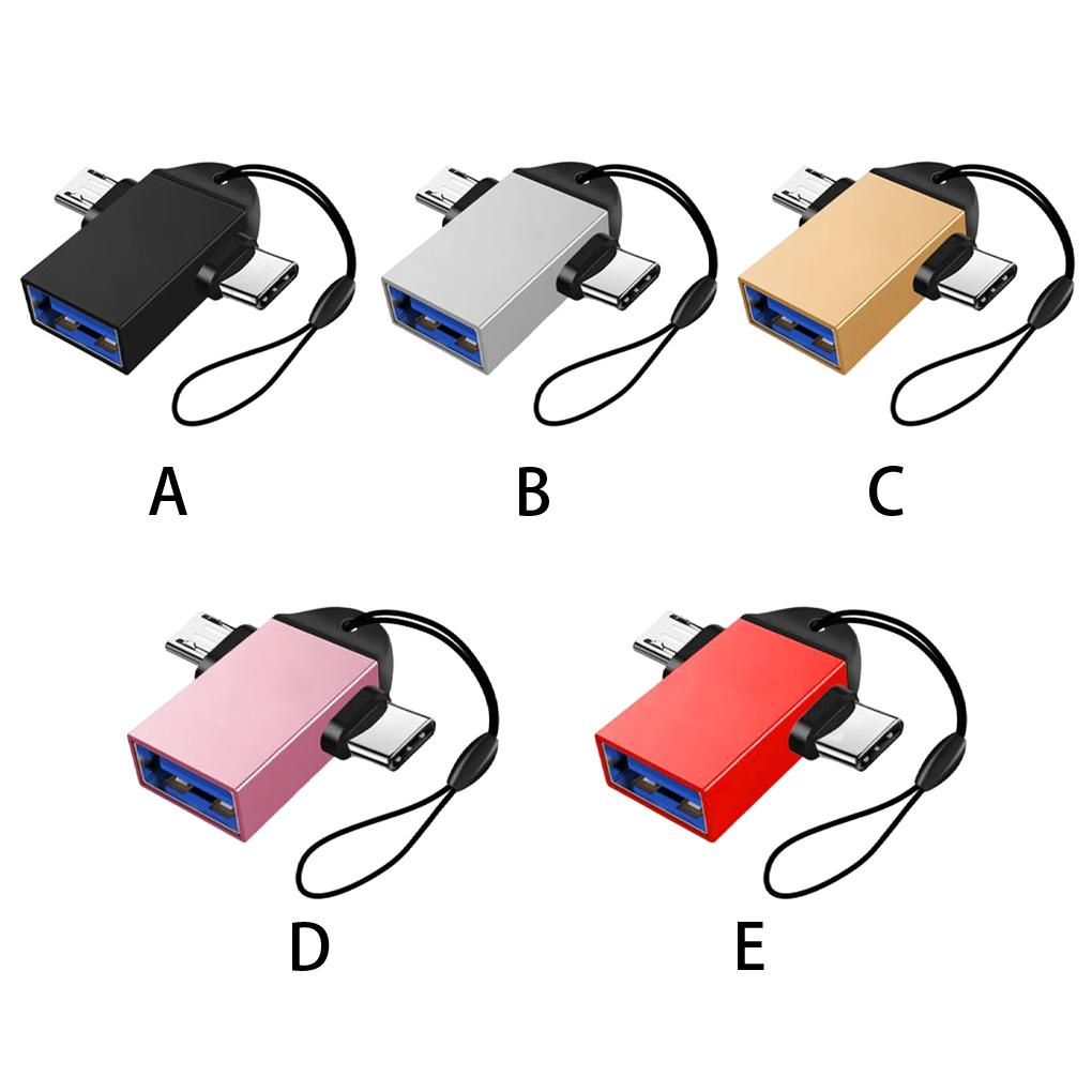 Đầu Đọc Thẻ OTG Chuyển Đổi USB Sang Type-c Tốc Độ Thấp Kèm Dây Đeo Tiện Dụng Cho Điện Thoại