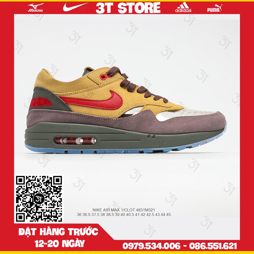 GIÀY SNEAKER MÃ SẢN PHẨM_CLOT x Nike Air Max 1 “Kiss of Death” NHIỀU MÀU PHONG CÁCH FULLBOX + FREESHIP