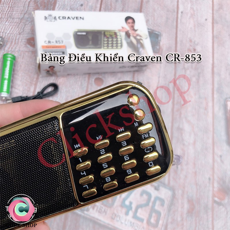 Đài radio FM Caraven CR-853 3 pin siêu trâu Chuyên FM-AM-USB-Thẻ TF tặng kèm 3 pin - Loa di động cho âm thanh chất luong