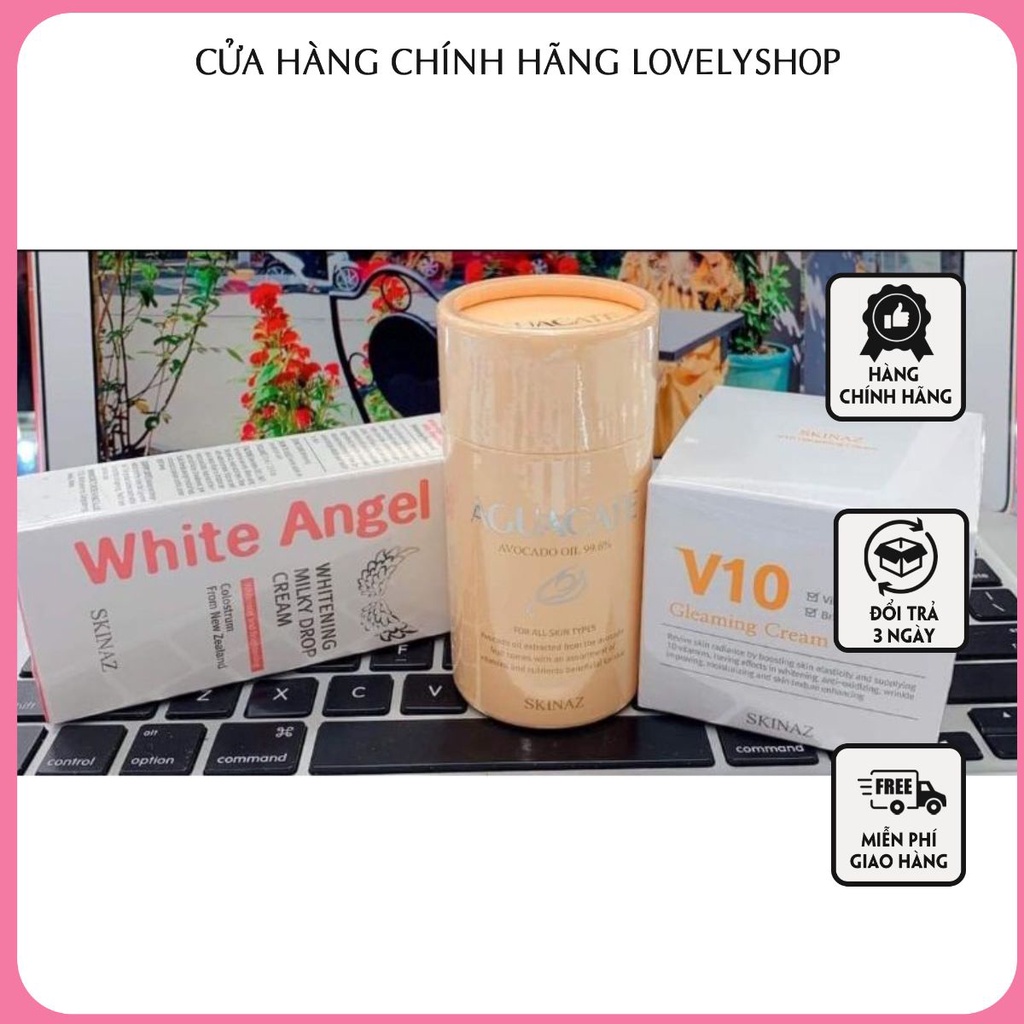 BỘ 3 dưỡng trắng da ngày và đêm skinaz kem V10