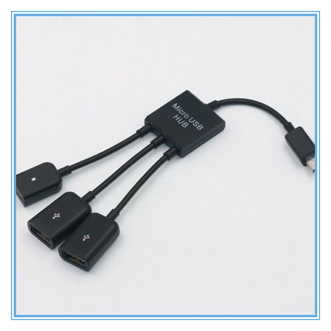 Cáp chuyển đổi 3 trong 1 cho bàn phím và chuột chơi game Hệ thống điện thoại di động Android với nguồn năng lượng một cho ba, trung tâm V8 một cho ba.  Transfer 3 in 1 to a keyboard and a game mouse