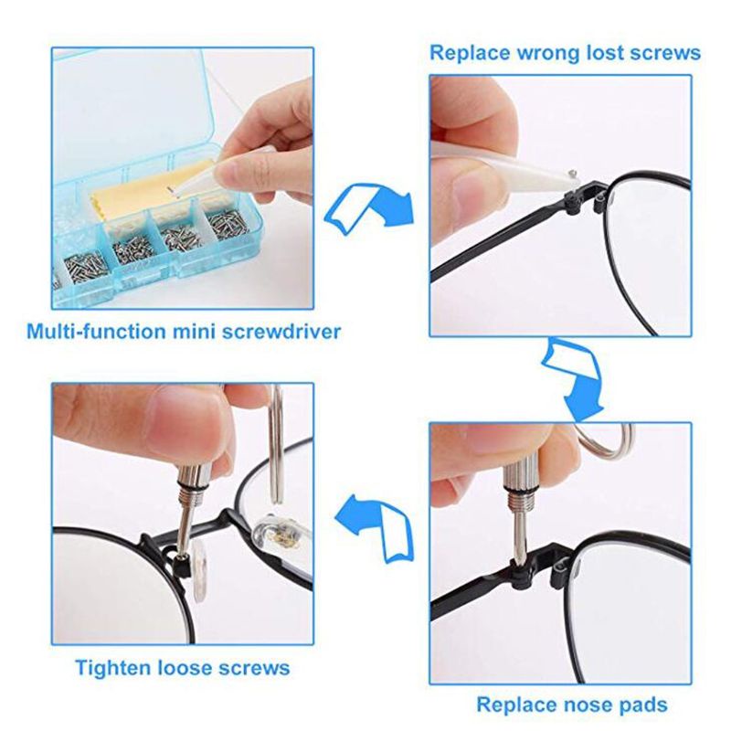 Bộ Dụng Cụ Sửa Chữa Mắt Kính Với Ốc Vít Và Dụng Cụ Lắp Đặt Cho Người Mới Bắt Đầu